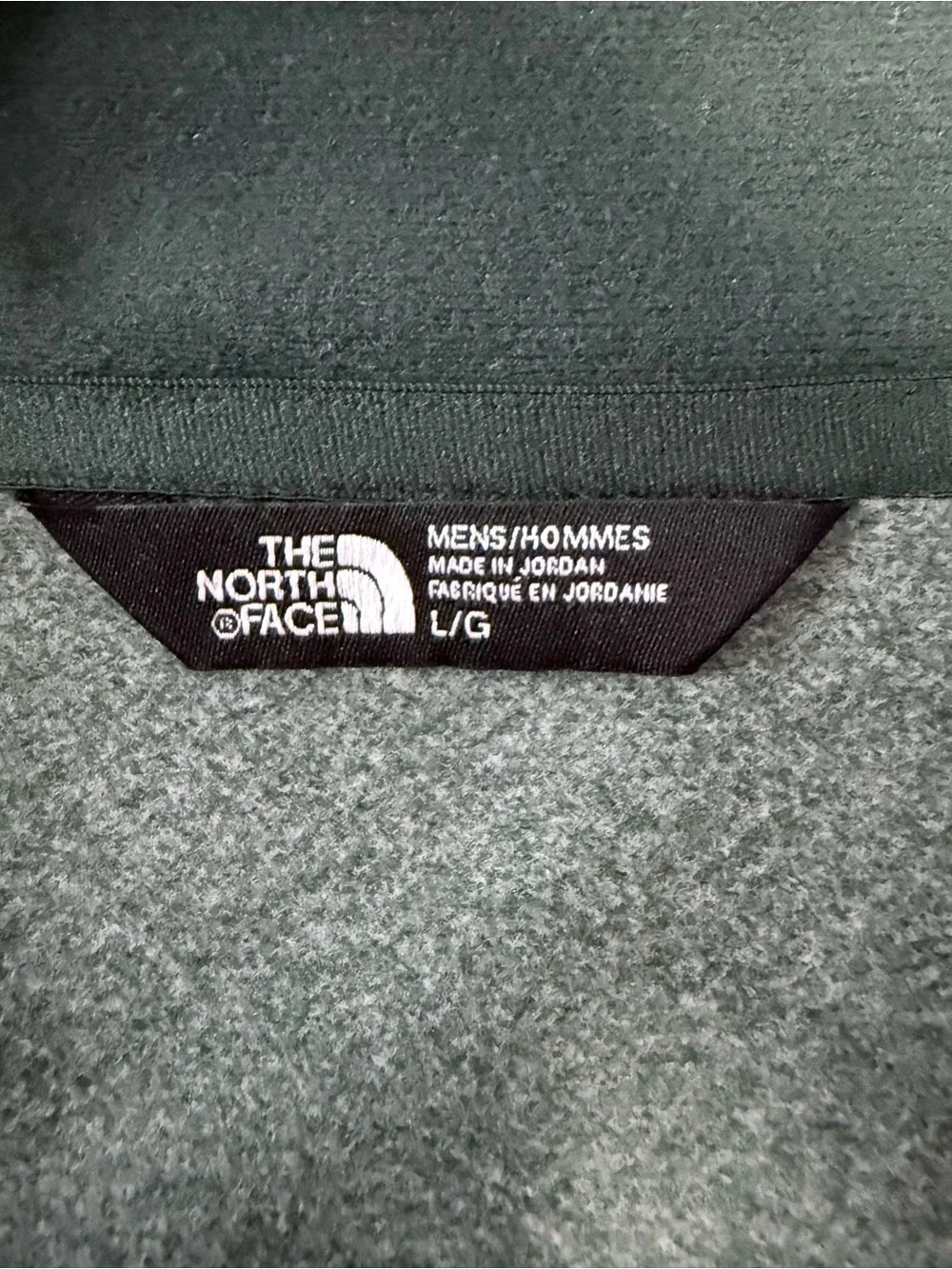 The North Face Men’s L Full Zip Fleece Jacket Green Black Zip Pockets